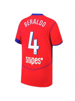 Billige Paris Saint-Germain Lucas Beraldo #4 Tredjedrakt 2025-26 Kortermet